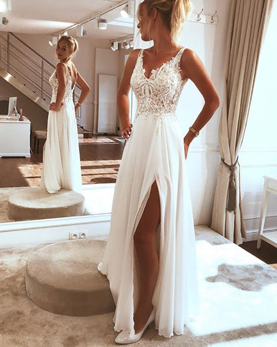 CL21 Clearance sale Beach White Wedding dress size 10 for Pre-wedding Photoshoot