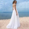 CW35 Plus Size Appliques Chiffon Beach Wedding Dress