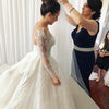 CW602 Long sleeve sweetheart neckline wedding dress