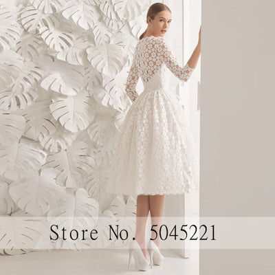 SS131 :3/4 sleeves Lace Short Wedding Dresses