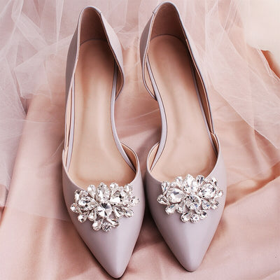 BS278 : 2pcs Crystal Bridal Shoe Clips