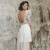 SS225 Simple Short Wedding Dress with Train