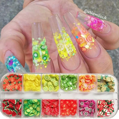 BC02 : Mixed 3D Fruit & Flowers for DIY Manicure
