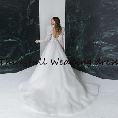 CW677 Minimalist A-line Bridal dress