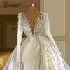 HW413 High quality satin Pearls Beading Wedding Gowns
