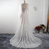 HW246 Luxury Beads Sequin Wedding Dresses with Illusion Long Sleeves