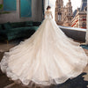HW405 Short sleeve beading pearls Bridal Gown