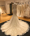 HW292 Real Pictures Long sleeves beading mermaid Bridal Gown