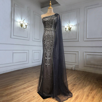 LG531 Luxury One Shoulder Beaded Pageant Gown - Nirvanafourteen