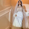 HW394 Luxury Feathers Beading sequin Bridal Gowns