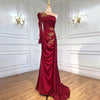 LG483 High quality Satin High Split Evening Gown with overskirt