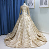 CG174 long sleeves Sequin Wedding Dresses +Veil 3M(Gold/Silver)