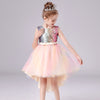 FG414 Sequin short front long back Party dress for girls