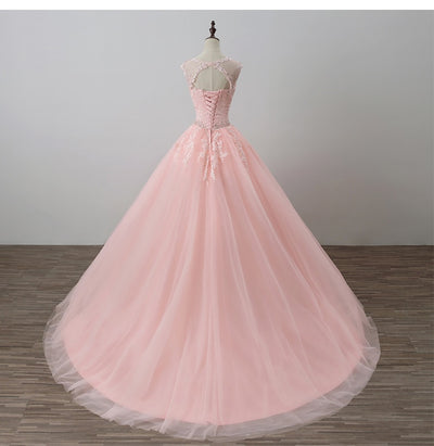 CG166 Real Pictures Sleeveless Pink Ball Gown