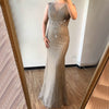 LG378 Real Pictures : Luxury diamond beaded Evening Gowns ( 2 Colors)