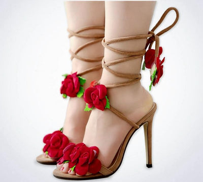BS119 Flower Bridal Heels
