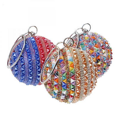CB231 Diamond Round Ball shaped Evening Clutch Bags (3 Colors)