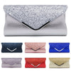 CB281 Simple Satin Glitter Prom clutch Bags ( 7 Colors )