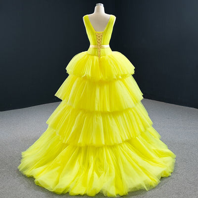 CG176 Handmade Tiered Tulle Red Carpet Dress (Custom Colors )