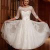 SS180 Half Sleeve Sequins Appliques Knee Length Bridal Dresses