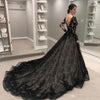 CG236 Gothic Black Vintage Wedding Dresses
