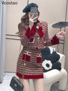 CK127 Korean Tweed Plaid outfits