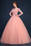 CG167 Lace long sleeves Ball Gowns ( 5 Colors )