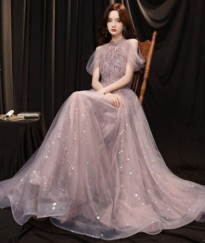BH280 Chic Halter sequined Bridesmaid dresses (2 Colors )