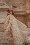 CG185 Handmade Sequined ruffle Wedding Dress