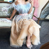 LG532 Luxury Feathers Tea Length Prom Gowns