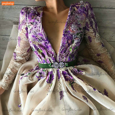 PP544 Floral A-line Prom dress