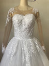 CW601 Sheer Long Sleeve Wedding Dresses