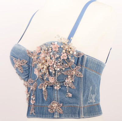 TJ107 : 11 Styles of fashion Denim Jean Crop tops