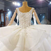 HW309 Real Picture Luxurious Half Puff Sleeve Beading Wedding Dress