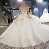 HW313 Real pictures Short Sleeve Crystal Beading Sequined Wedding Gown