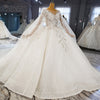 HW343 Real pictures Luxurious Beading Sequined Wedding Dress with long cape