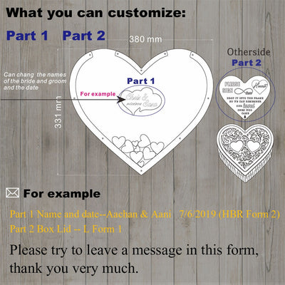 DIY165 Hearts drop unique  Wedding Guestbook (8 Styles)