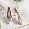 BS184 Elegant Bridal shoes ( creamy-white/red )