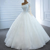 HW322 Real Pictures handmade white One-Shoulder Pearls beaded Wedding Gown