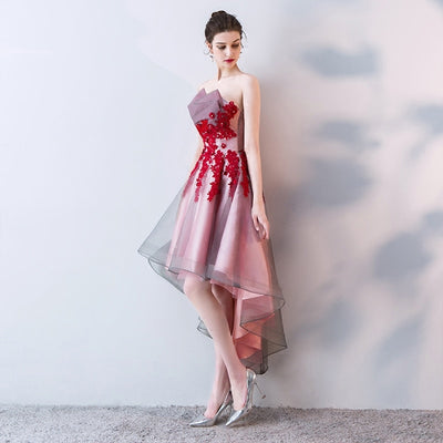 BH322 Short Front Back Long Bridesmaid dress