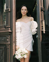 SS195 Puff Sleeve Short Wedding dress
