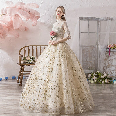CG329 Champagne sequin  Wedding Dresses