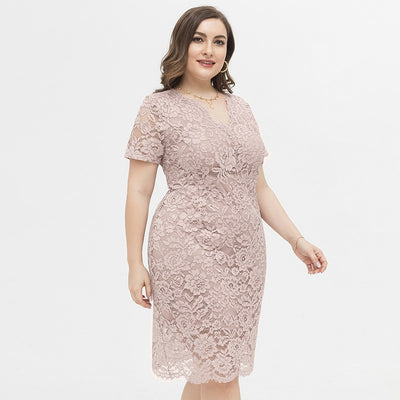 MX280 Plus Size Lace Bodycon Party Dress