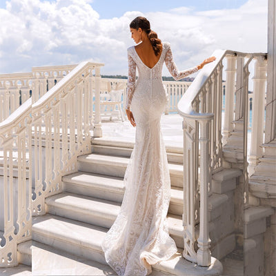 CW749 Full lace mermaid Bridal dress