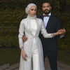 PD62 Muslim Wedding jumpsuit with sequined jacket
