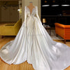 HW413 High quality satin Pearls Beading Wedding Gowns
