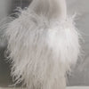 TJ87 : 100% real natural ostrich fur strapless Tops ( 3 Colors)