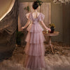 BH312 Korean Pink sequin ruffle Bridesmaid Dress