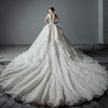 HW392 Sequined Wedding Gown with detachable sleeves