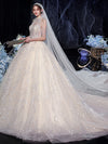CW531 Halter Sequins Tassel Beading A-line Wedding Gown
